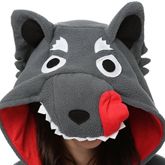 XL Wolf Onesie Pajamas Costume for Adults (Unisex) - Picture 3 of 5